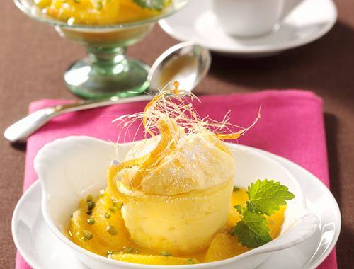 Quarkknödel mit Orangenkompott