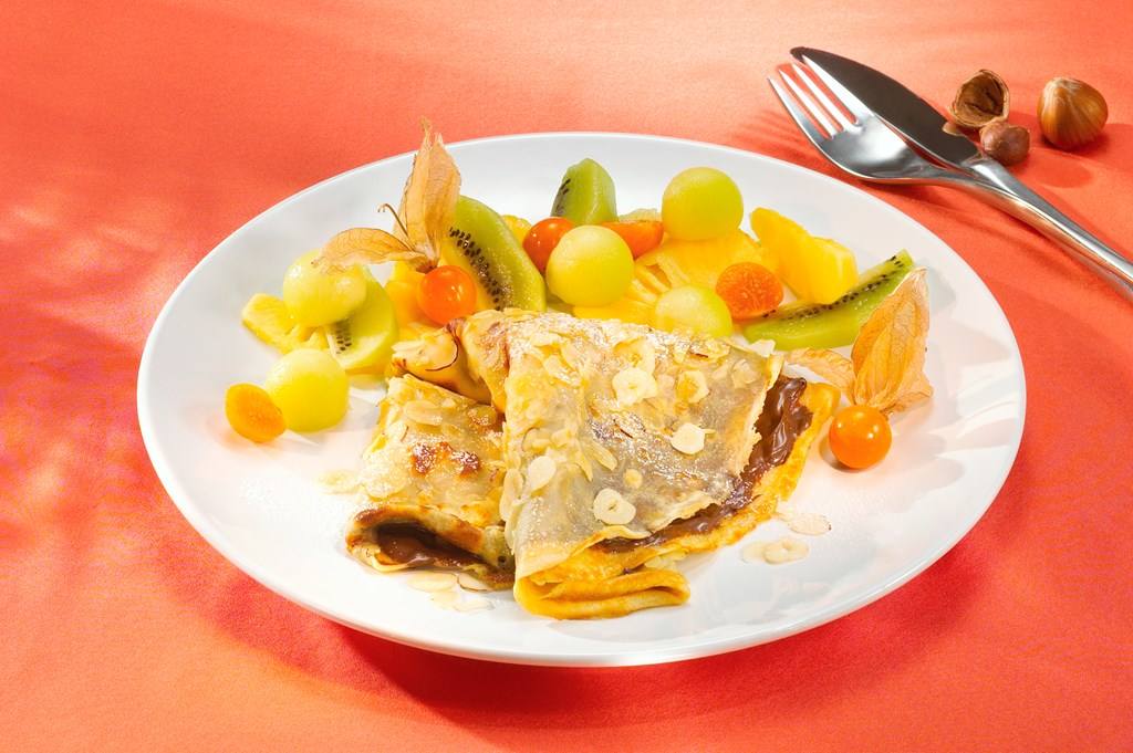 Pfannkuchen mit Nuss-Nougat-Creme Rezept - Rezept &amp; Bild