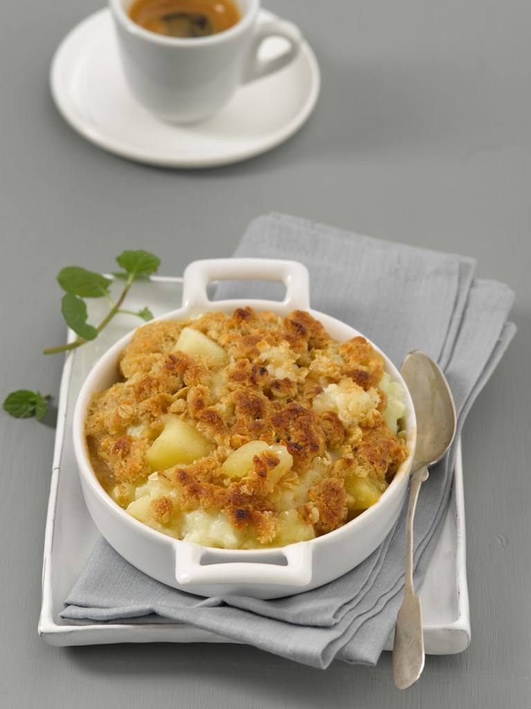 Apfel-Milchreis-Crumble Rezept - Rezept &amp; Bild