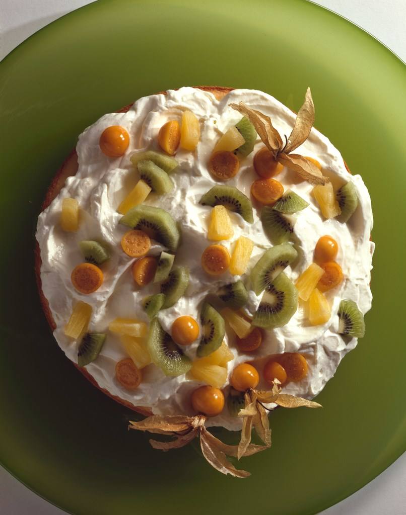 Frühlingstorte mit Mascarponecreme und Fruchttopping Rezept - Rezept &amp; Bild