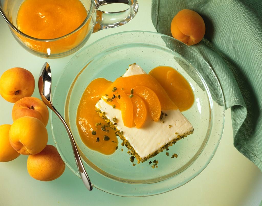 Vanillequarkschnitten mit Aprikosenmark Rezept - Rezept &amp; Bild