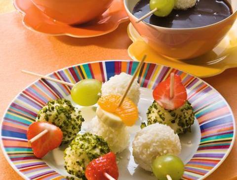 Milchreis-Frucht-Spießchen