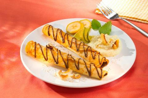 Schoko-Bananen-Röllchen Rezept - Rezept & Bild