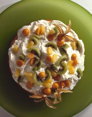 Frühlingstorte mit Mascarponecreme und Fruchttopping Rezept - Rezept & Bild