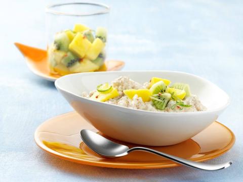 Milchreis mit Mango-Kiwi-Salsa Rezept - Rezept & Bild