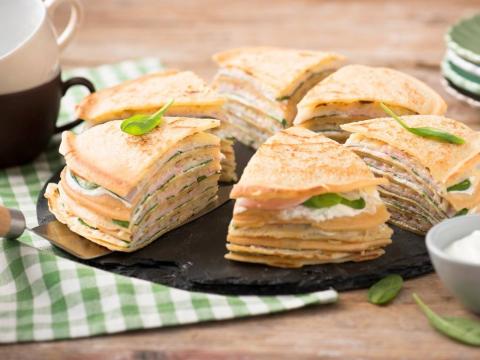 Pfannkuchen mit Schinken und Käse Rezept - Rezept & Bild