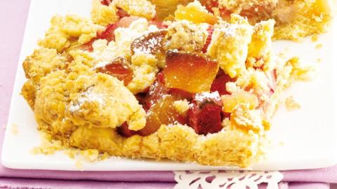 Rhabarberkuchen mit Streuseln  Rezept - Rezept & Bild